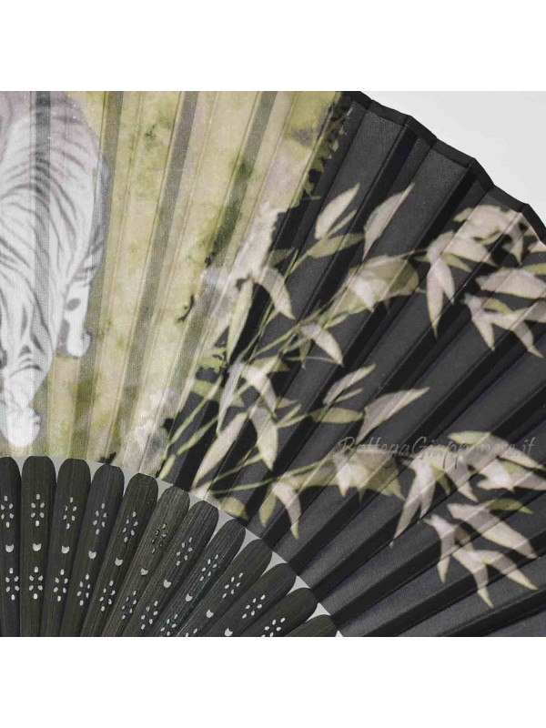 Sensu Tiger Japanese black fan