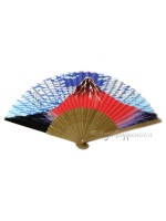 Sensu red Fuji silk fan