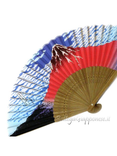 Sensu red Fuji silk fan