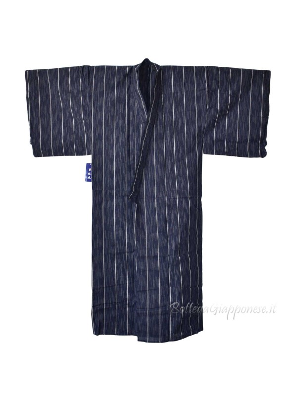 Yukata Men's blue set with kaku obi (XXL)