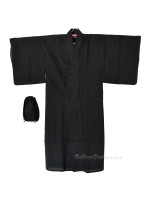 Black yukata with 4 accessories included (LL)