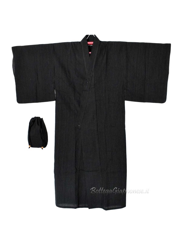 Black yukata with 4 accessories included (LL)