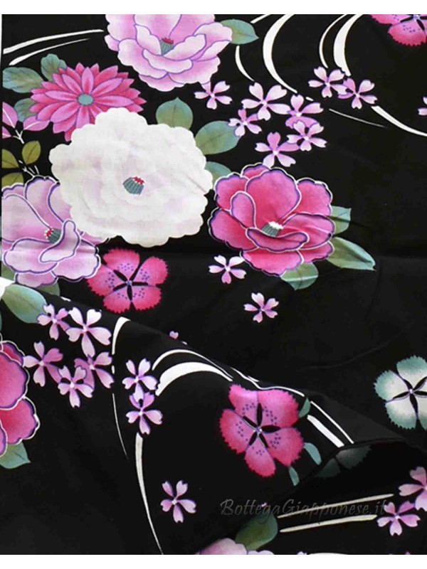 Yukata mixed colored flowers [Emiko]