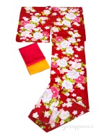 Yukata flower design [Botan] red